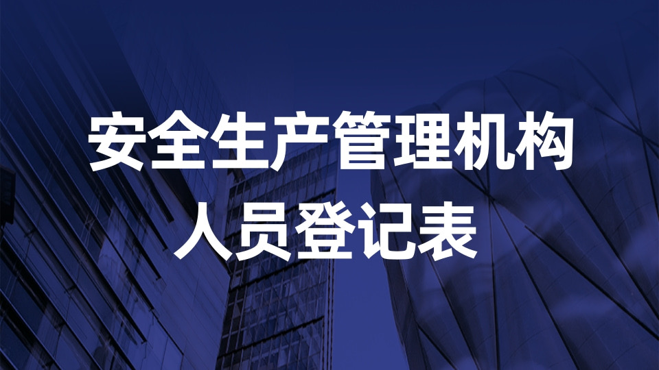 安全生产管理机构人员登记表